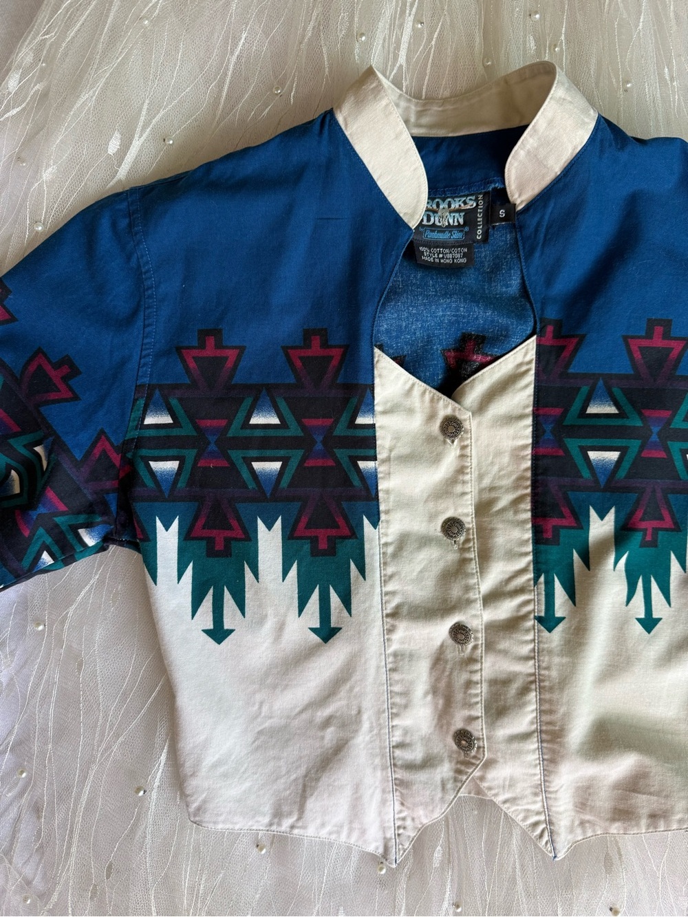 Vintage 90s Southwestern Cropped Button-Up Jacket